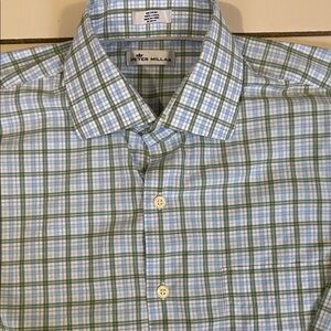 Peter Millar Green / Blue Plaid Men's Shirt